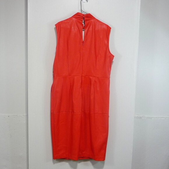 RED FAUX LEATHER DRESS SIZE XL GABRIELLE UNION - Picture 9 of 13